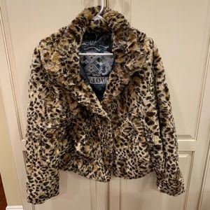 Faux Fur Leopard Print Jacket